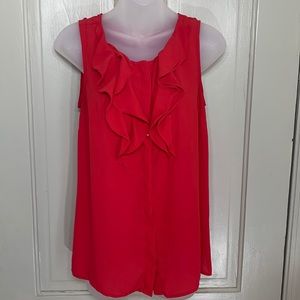 Red semi-sheer LOFT Dressy tank